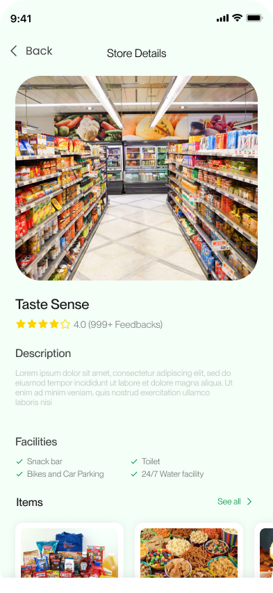 VEVGO app — Stores